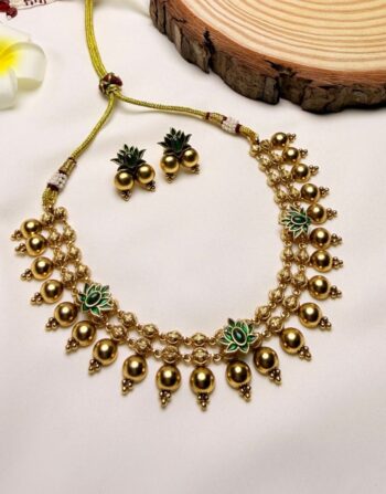 Antique Temple Style Necklace Set 1014
