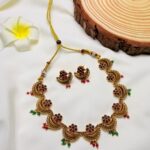 Antique Gold Floral Jewellery Set 1010