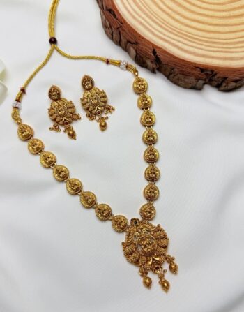 Royal Antique Floral Gold Necklace Set