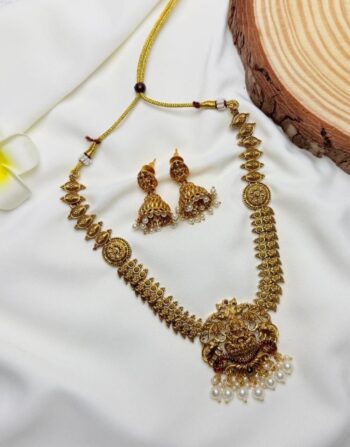 Antique Gold Lakshmi Necklace Set 1013