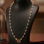 Elegant Heritage Black Bead Gold Necklace 0022