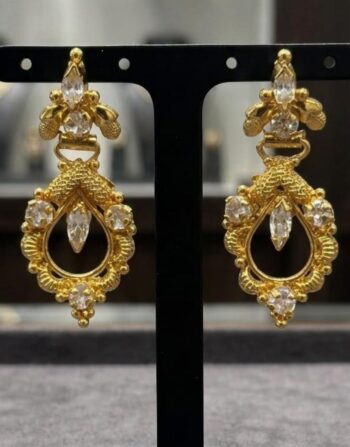 Imperial Crystal Antique Gold Teardrop Earrings