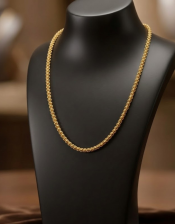 Minimalist Gold Bead and Bar Chain 0029