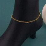 Golden Bead Chain Anklet 1009