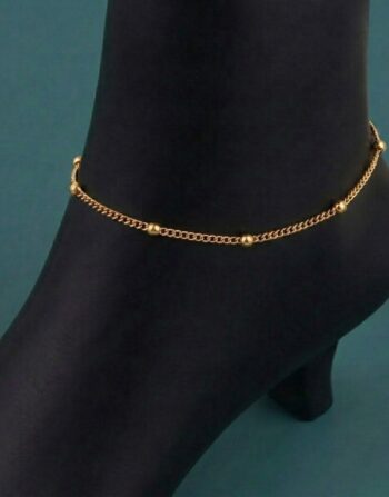 Golden Bead Chain Anklet 1009