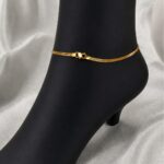 Elegant Gold Cuban Link Anklet 1002