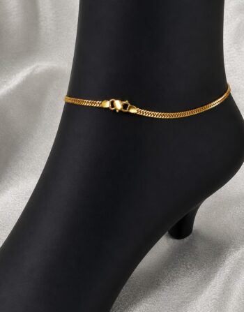 Elegant Gold Cuban Link Anklet 1002