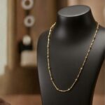 Classic Gold Beaded Cylinder Link Chain 0026