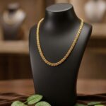 Gold Textured Chain Necklace 0039