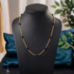 Black Bead Gold Chain 0042