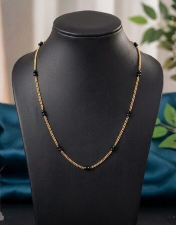 Black Bead Gold Chain 0042